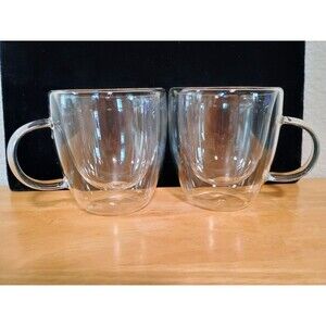 Double Wall Insulated Glasses Espresso Cups (Set of 2) - 5.4-Ounce Mugs